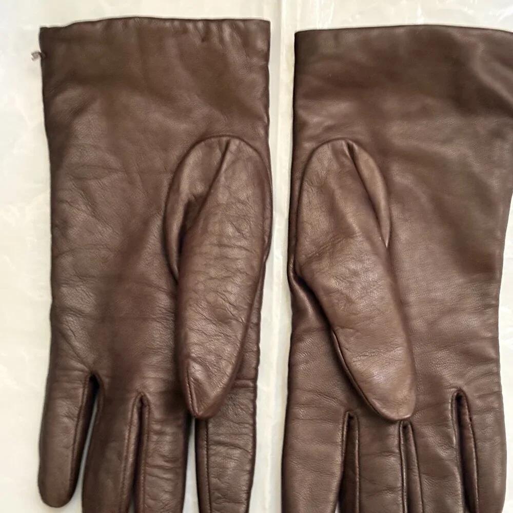 Brooks Brothers Sz 8 Luxury Genuine Sheepskin Leather Gloves Wool Lined $168